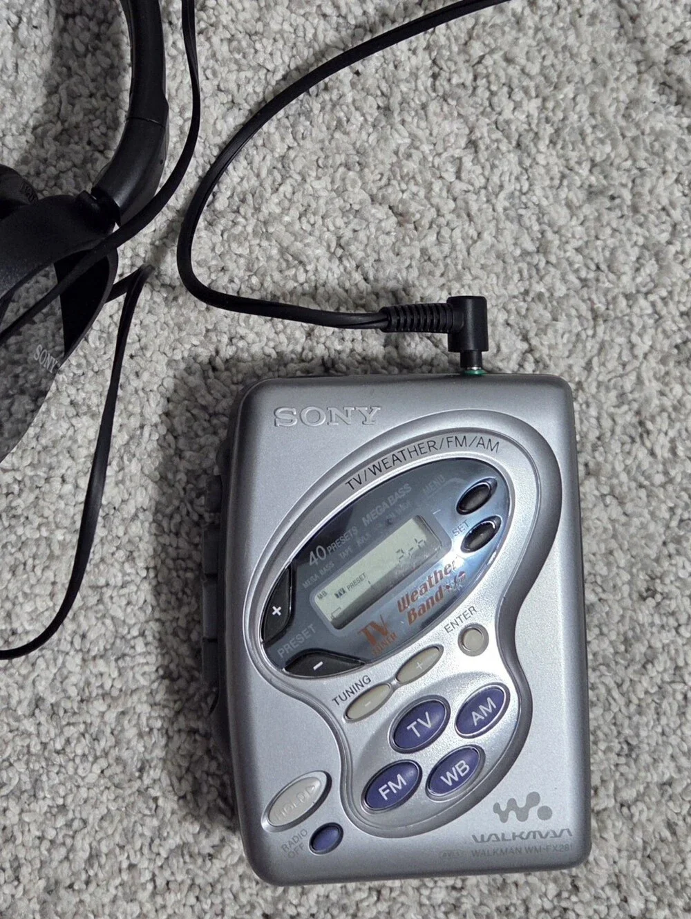 Vintage Sony Walkman WM-FX281 Portable TV/FM/AM Weather Band Handheld Tuner